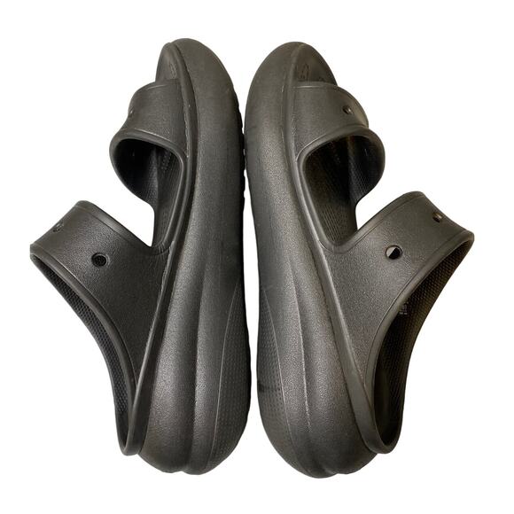 CROCS Iconic Crush Sandal Shoe Black Unisex Sz M7/W9 Platform Chunky Slide - Picture 5 of 11